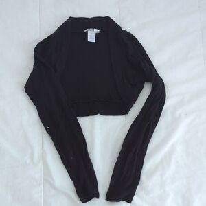 Tag Black Open-Front Cardigan